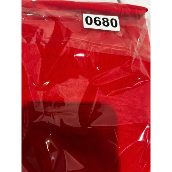 Red Linen Blend Midi A line open back tie dress sz 10 petite coastal old money - Picture 8 of 8